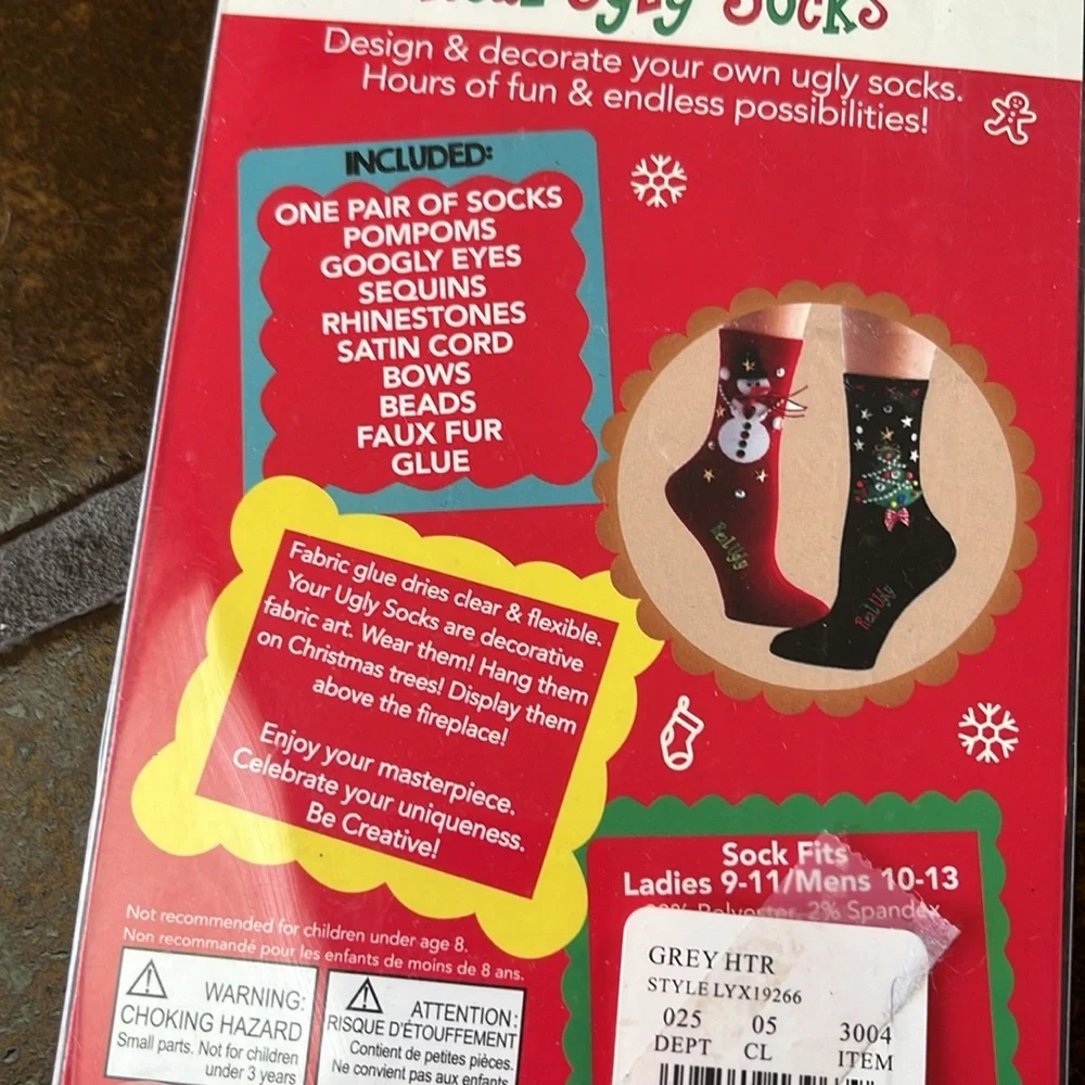 🛍 6 for $35 • NIB Soxland Design Your Own Real Ugly Christmas Socks